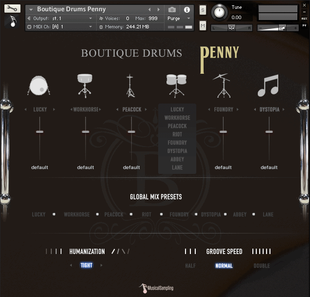 BoutiqueDrums Penny GUI