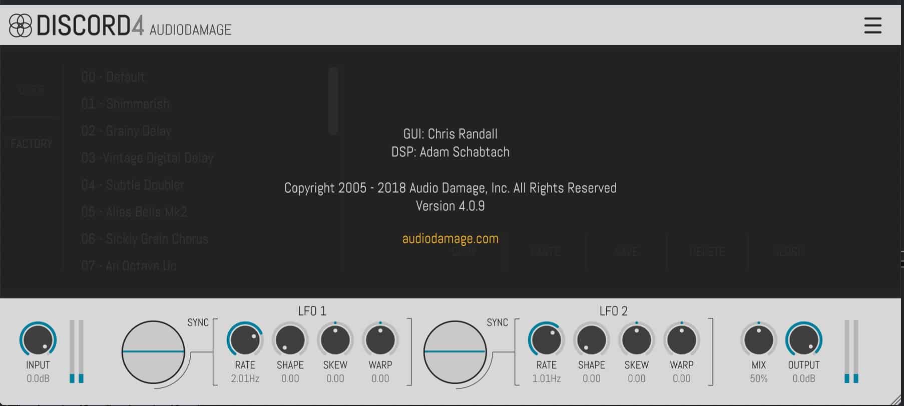 Audio Damage updates AD044 Discord4 to v4.0.9
