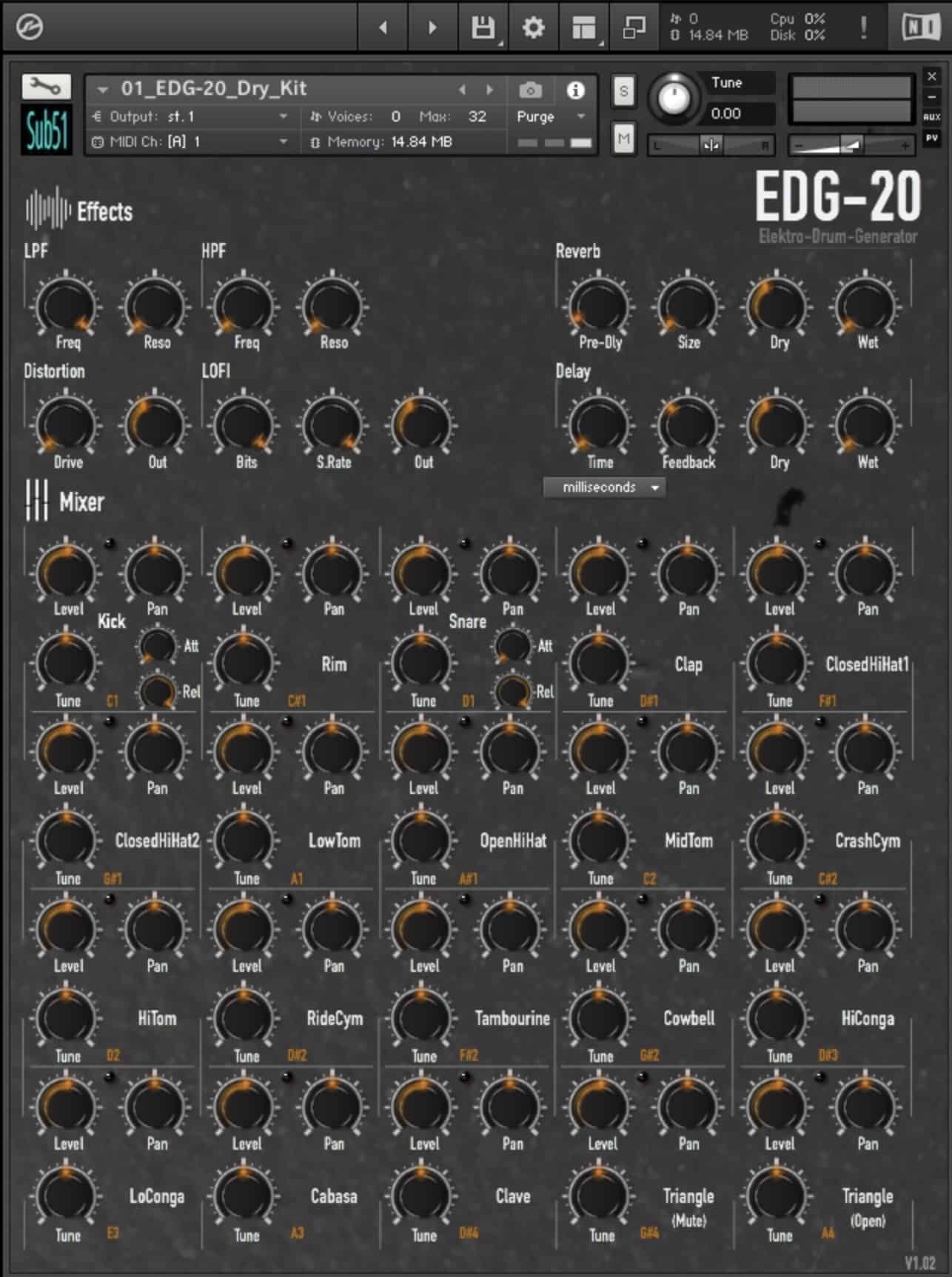 Elektro Drum Generator by Sub51 Sound Design Released EDG 20 for Kontakt