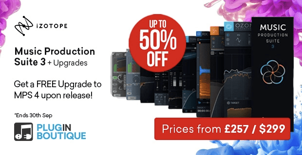 iZotope Music Production Suite 3 + FREE MPS 4 Upgrade Sale