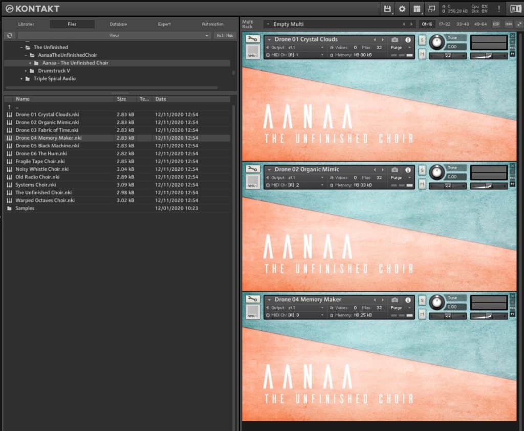 Aanaa – The Unfinished Choir Kontakt UI