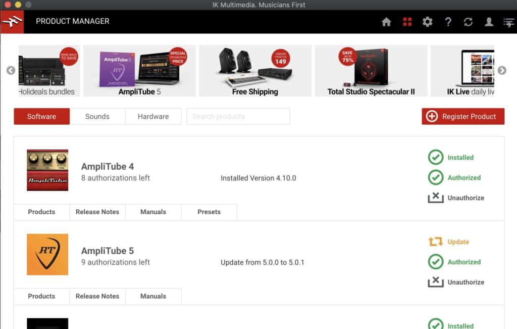 AmpliTube 5 Updated to Version 5.0.1