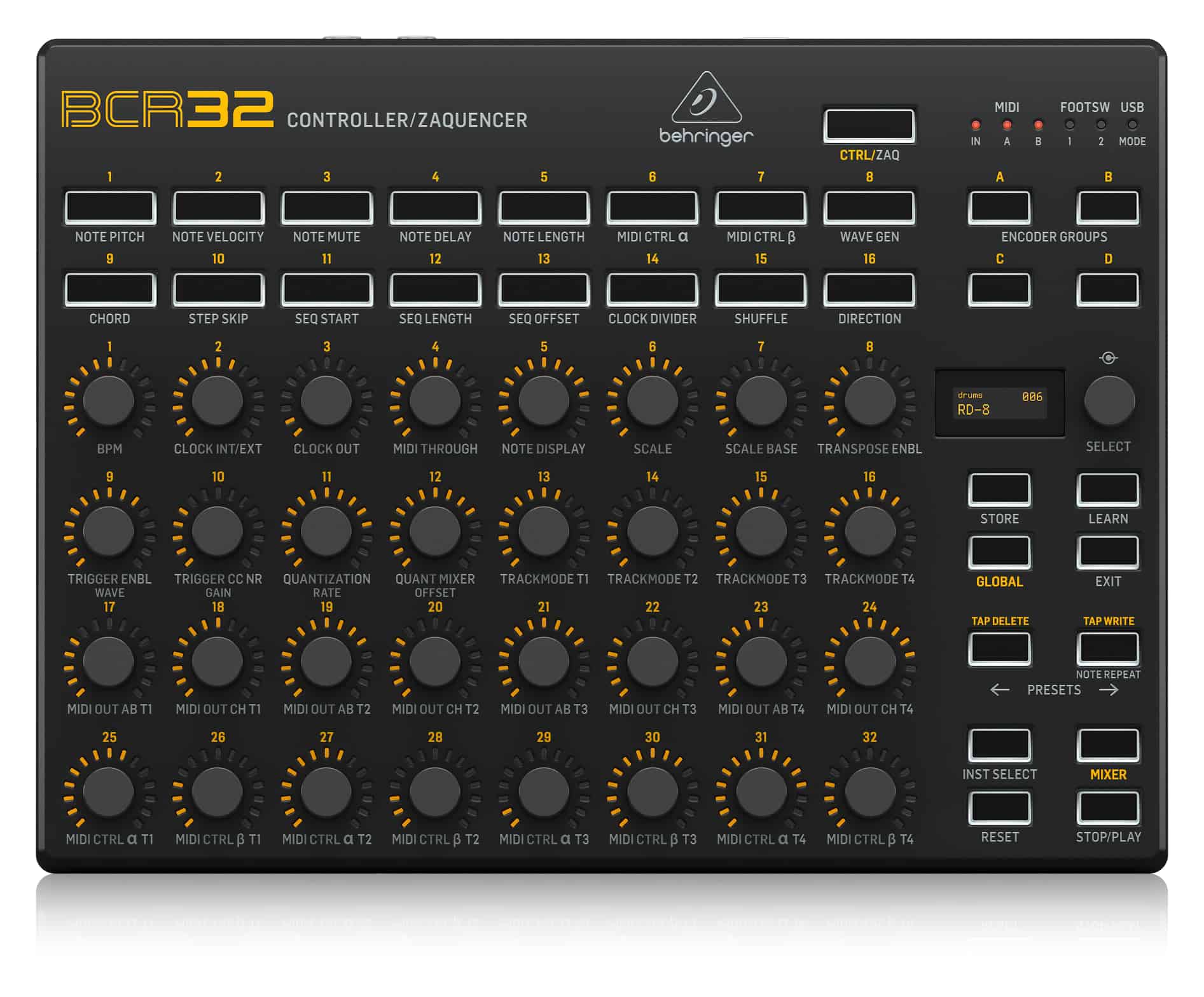 Behringer Looming BCR32 USB MIDI Controller Sequencer