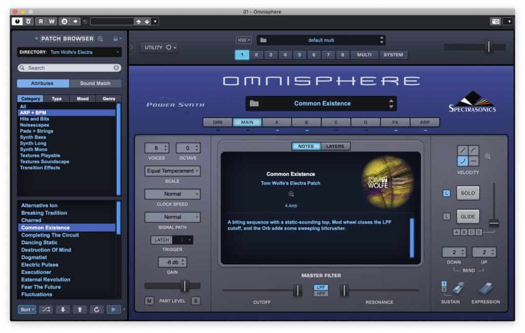 Tom Wolfes Electra for Omnisphere