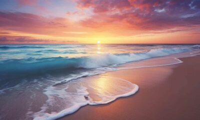 thorstenmeyer Create an image depicting a serene beach at sunse e845ea18 2b77 49ce a9f8 1a5f80e0b592 IP394866 2