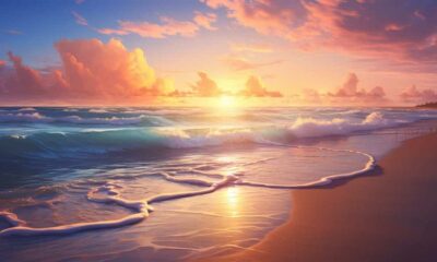 thorstenmeyer Create an image of a serene beach at sunset where 3bf30220 7f45 4c70 9070 eff8c1e10bcd IP394977 1