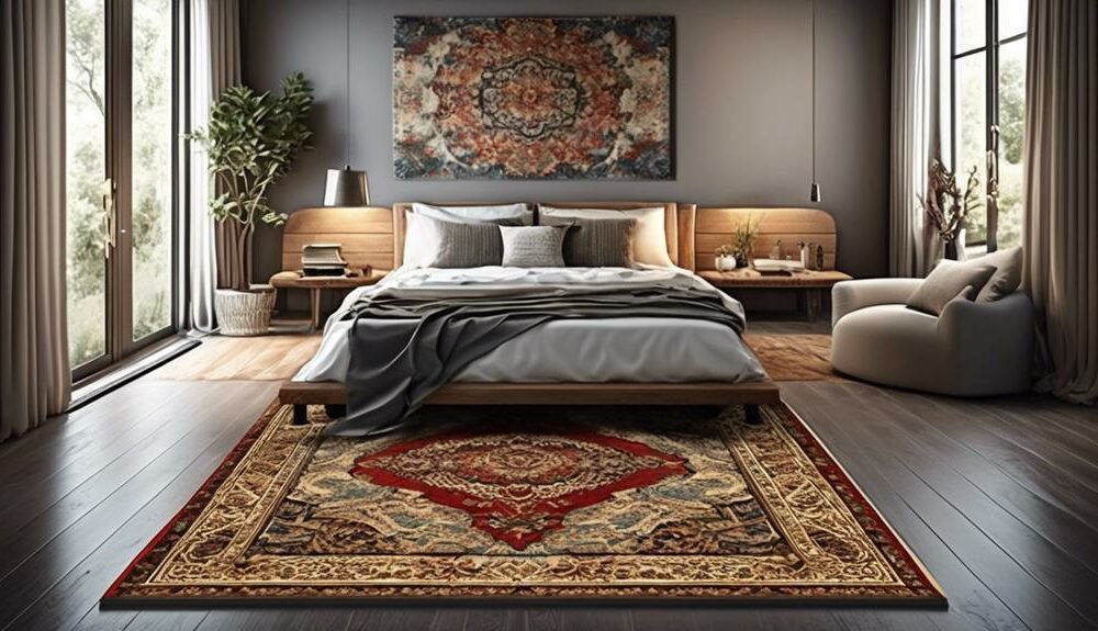 choosing the perfect rug size for queen beds