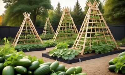 cucumber trellis designs for gardens