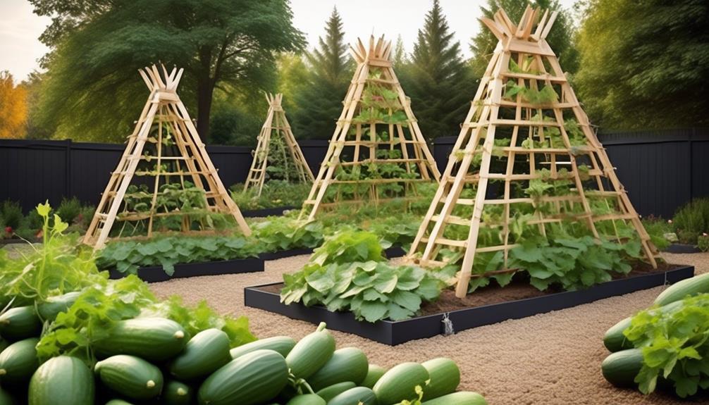 cucumber trellis designs for gardens