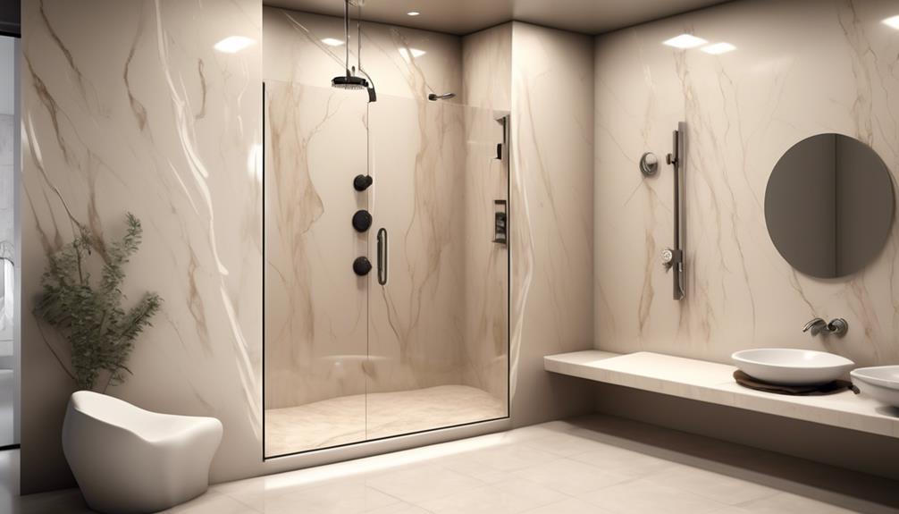 top solid surface shower materials