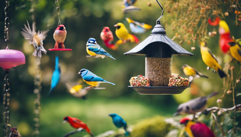 colorful bird feeders list