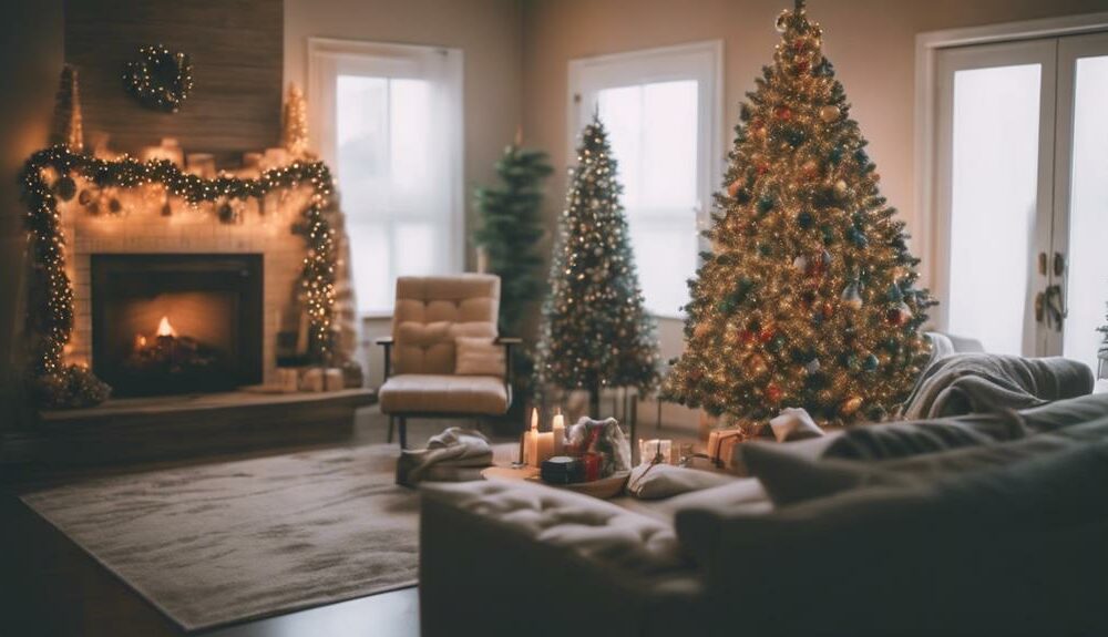 festive holiday tree shopping
