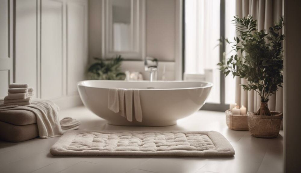 luxurious bathroom with absorbent mats