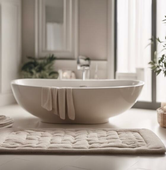 luxurious bathroom with absorbent mats