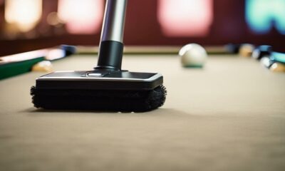 vacuuming pool table surfaces