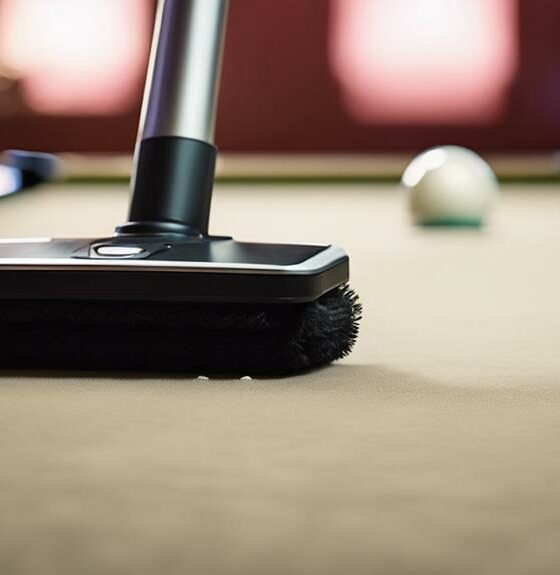 vacuuming pool table surfaces