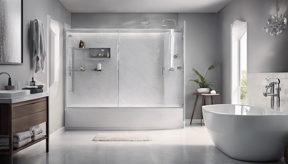 acrylic shower kit features