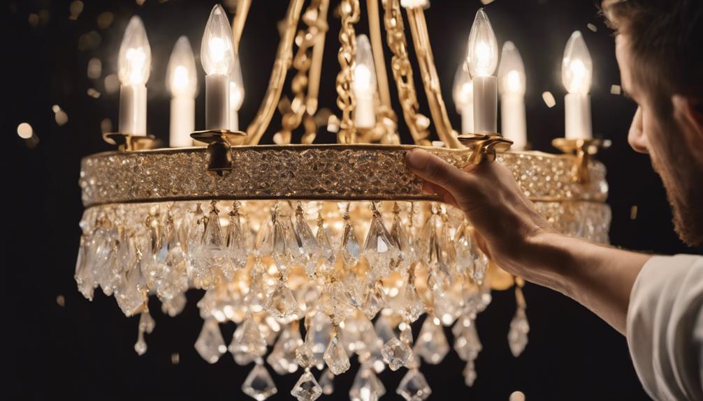 luxurious chandelier reveal moment
