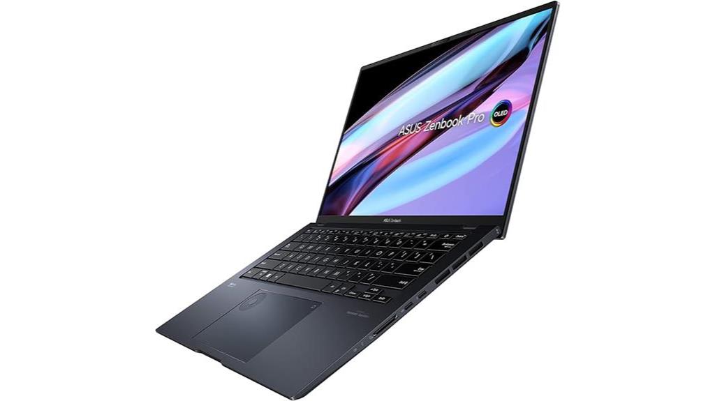 sleek laptop with oled