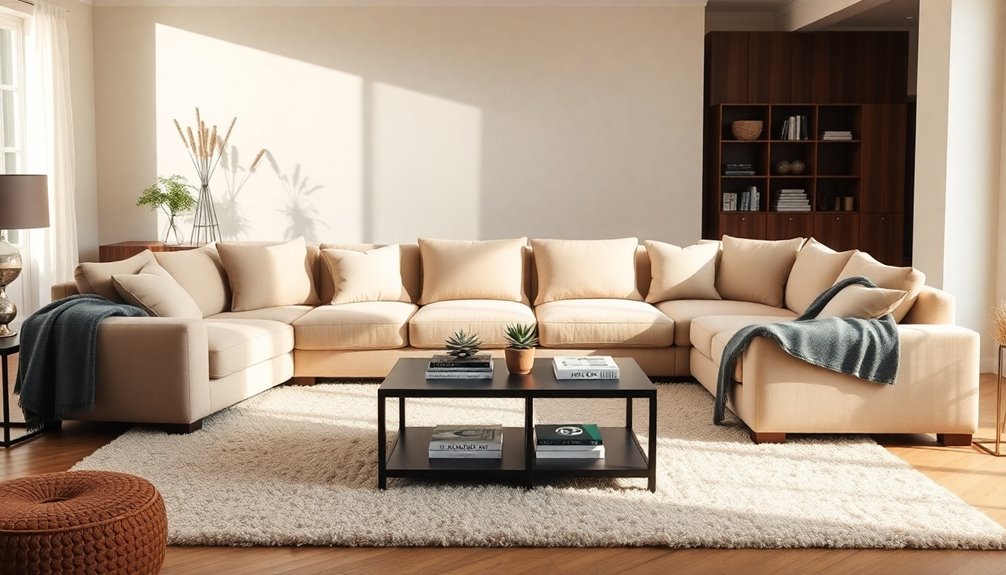 comfy six seat modular sofas