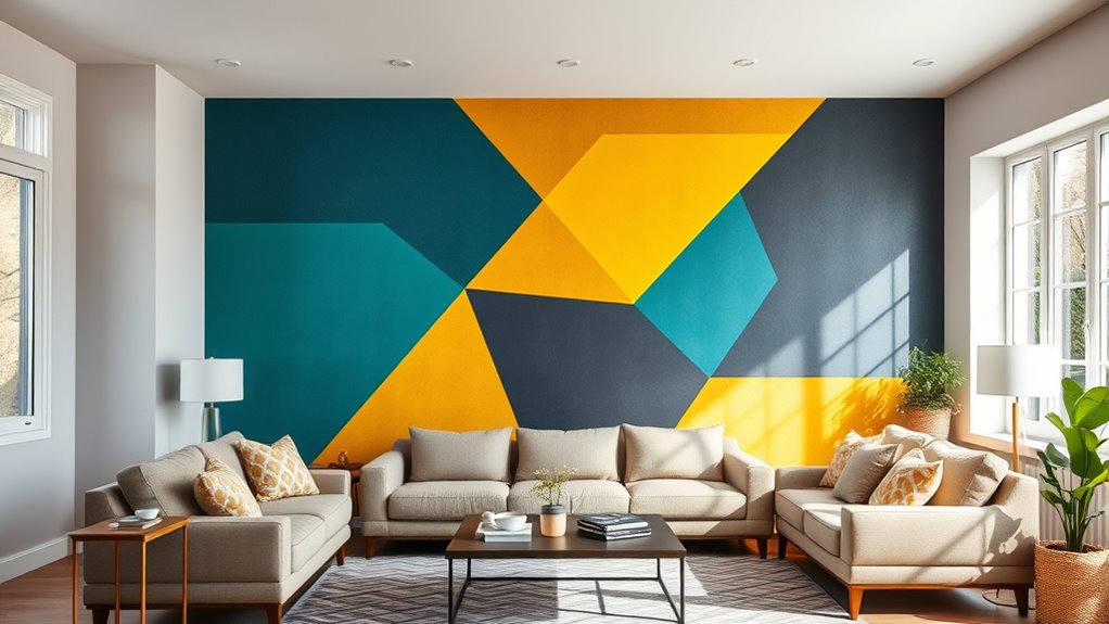 DIY Accent Wall Ideas (Paint, Wallpaper, Etc.) 5 bold geometric wall designs