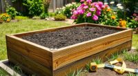 construct wooden elevated planting beds