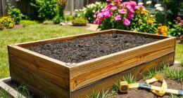 construct wooden elevated planting beds