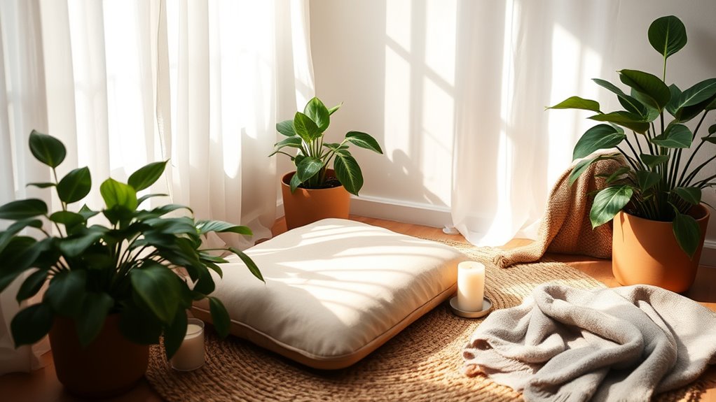 create a serene meditation environment