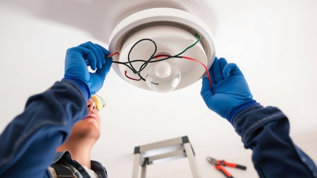 replace light fixture safely