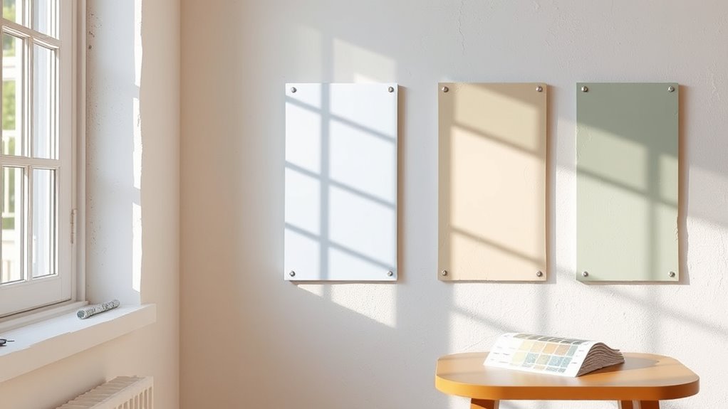 How to Choose the Right Paint Color for Your Home 6 test paint colors in environment