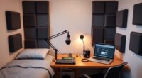 affordable bedroom podcast setup