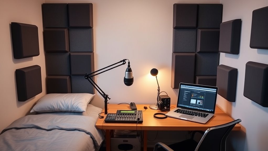 affordable bedroom podcast setup