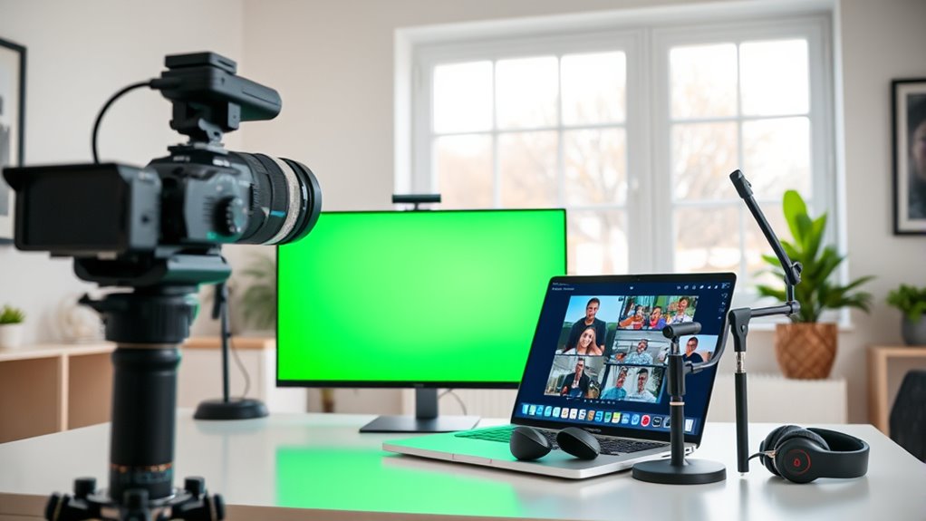set up green screen