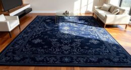 elegant navy silk rugs