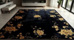 luxury black gold silk rugs