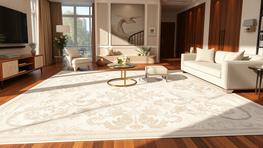 luxury ivory silk rugs