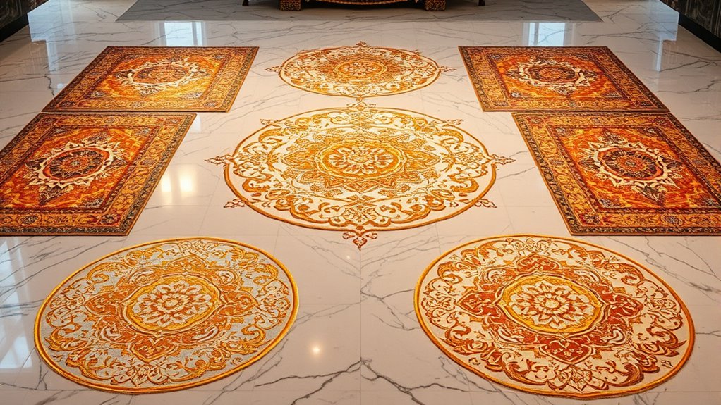 top metallic silk carpets