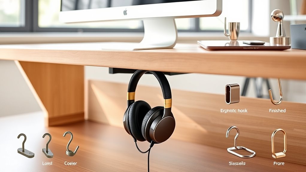 top under desk headphone hooks