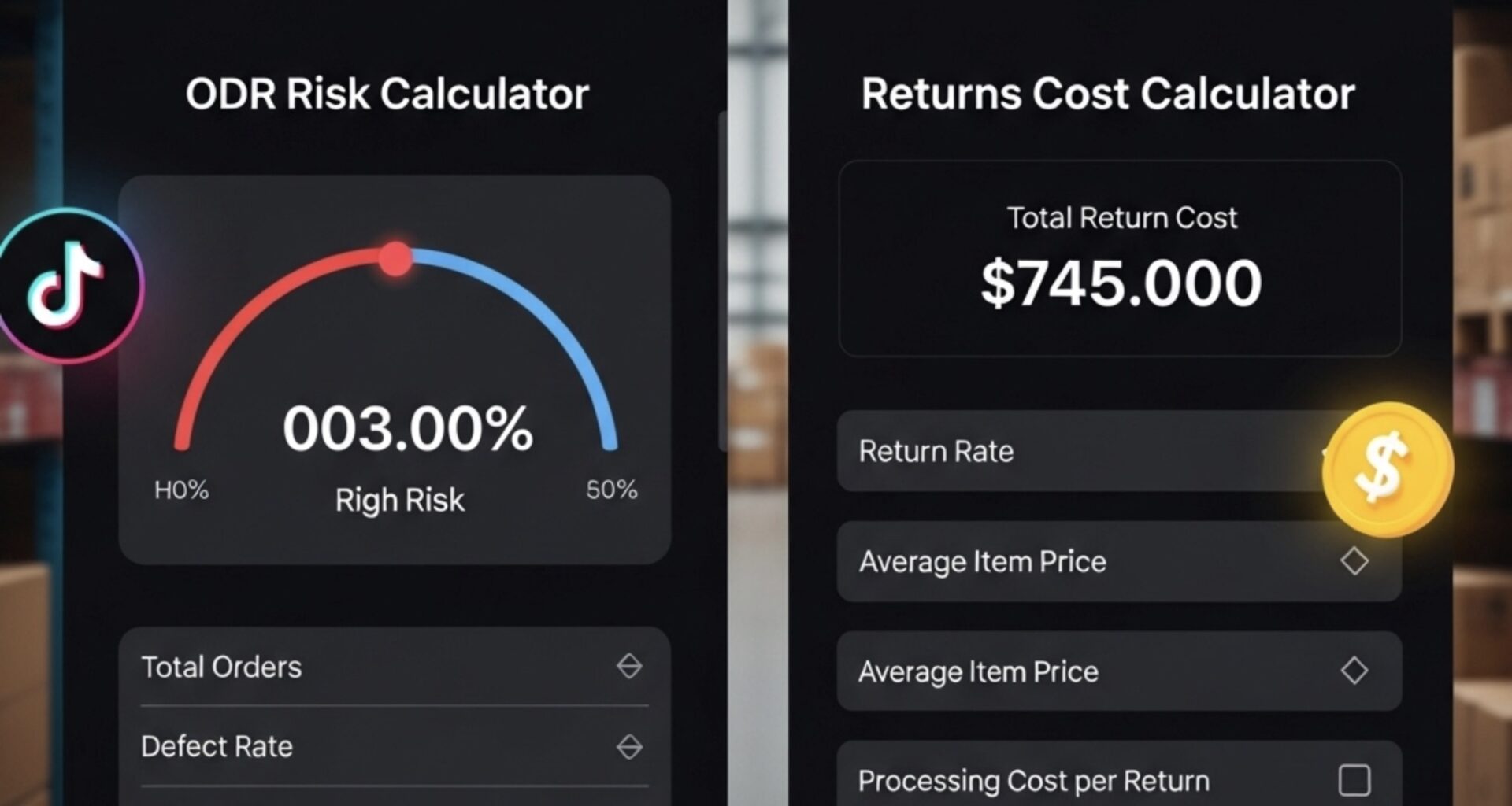 Two Mid‑Funnel TikTok Shop Calculators ODR Risk Returns Cost