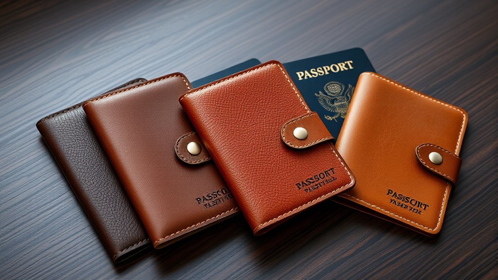 luxury leather passport sets