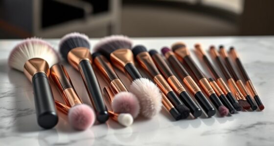 luxury makeup brush selection