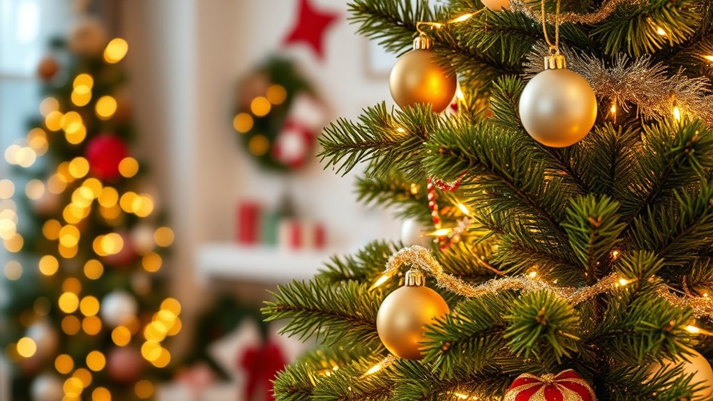 realistic pre lit christmas trees