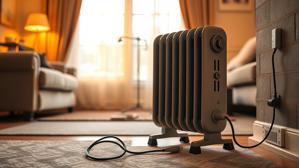 safe portable oil heater use