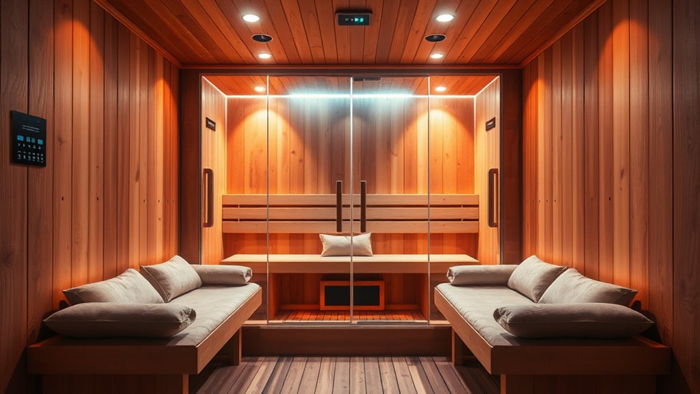 sauna size capacity features
