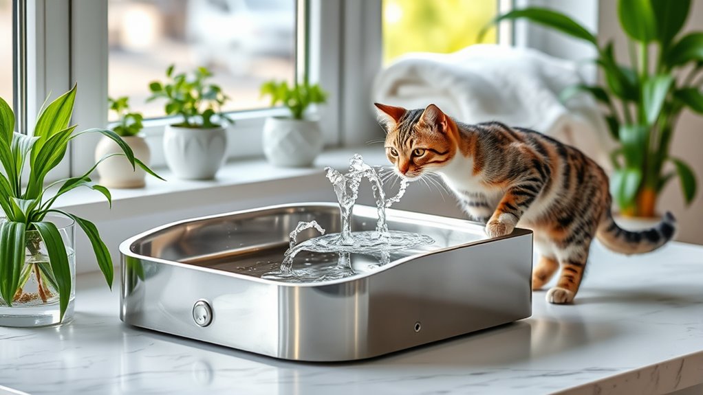 top stainless steel cat fountains