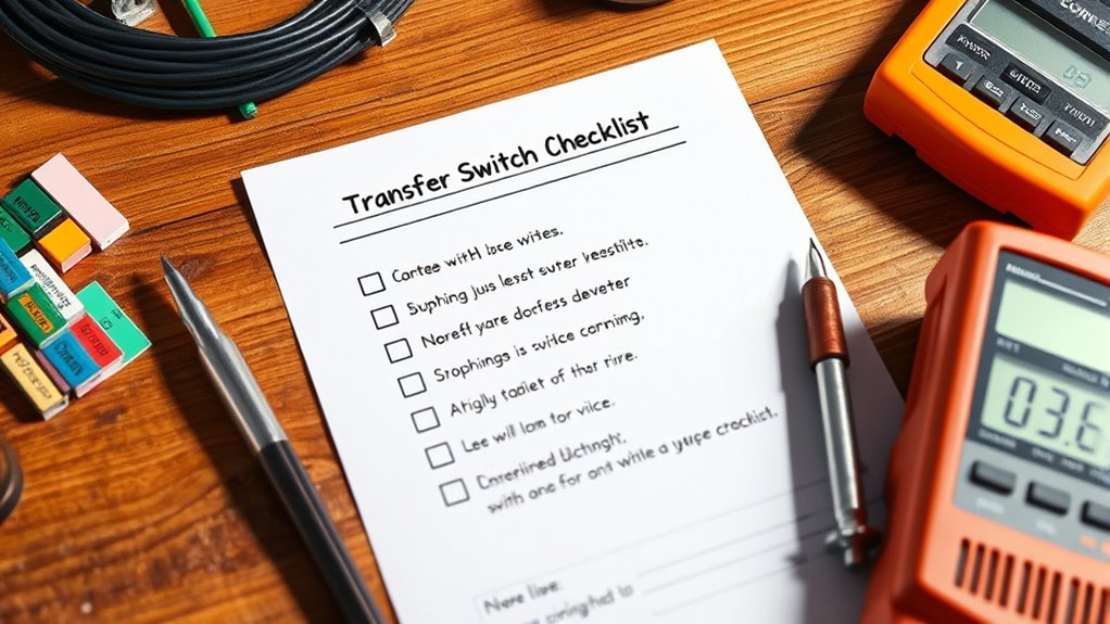 transfer switch wiring checklist