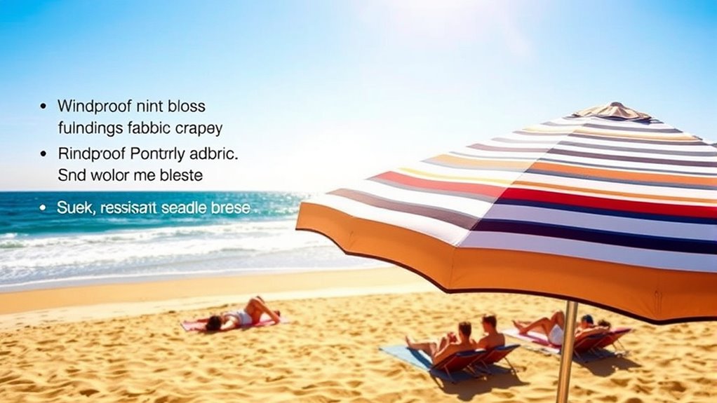 windproof beach umbrella features