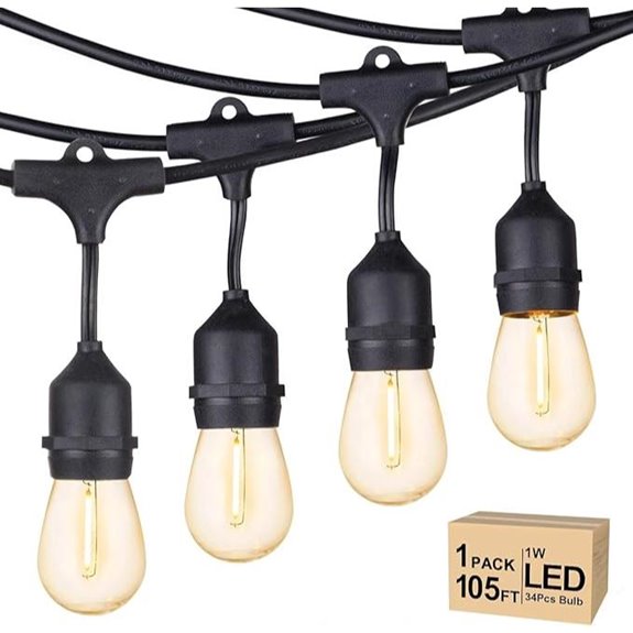 15 Best Patio Lighting Systems to Brighten Your Outdoor Space in 2026 17 Svater 105FT Outdoor String Lights with Dimmable Bulbs