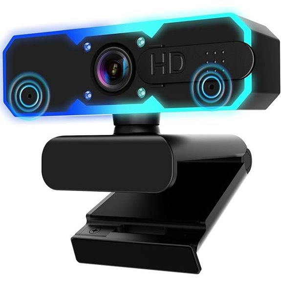 NBPOWER 1080P Webcam with Microphone & RGB Light