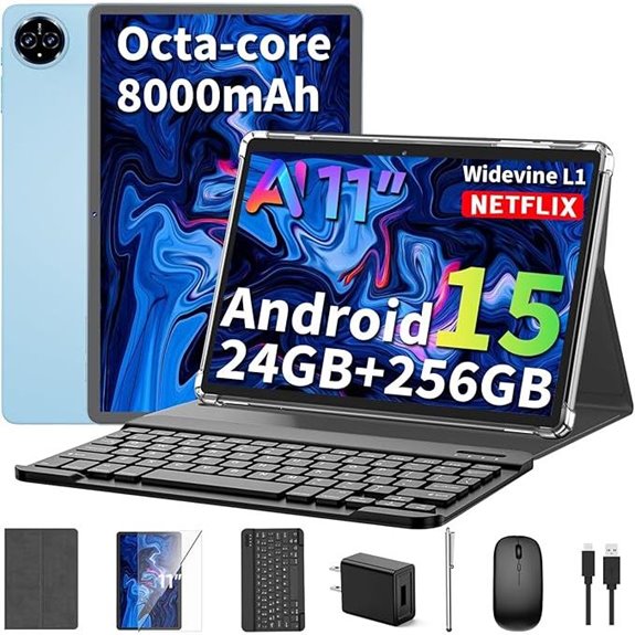 11-inch Android 15 Tablet with Keyboard and Accessories